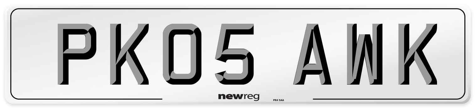 PK05 AWK Number Plate from New Reg
